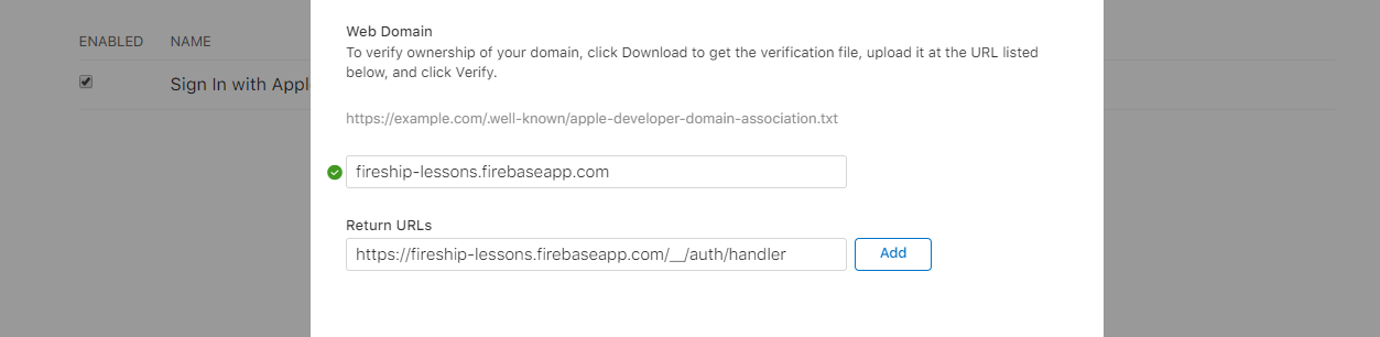 You should see a green checkmark next to the domain