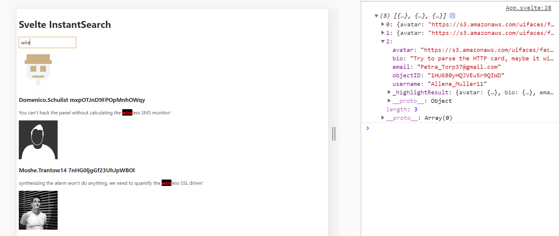 Demo of Algolia Search in Svelte 3
