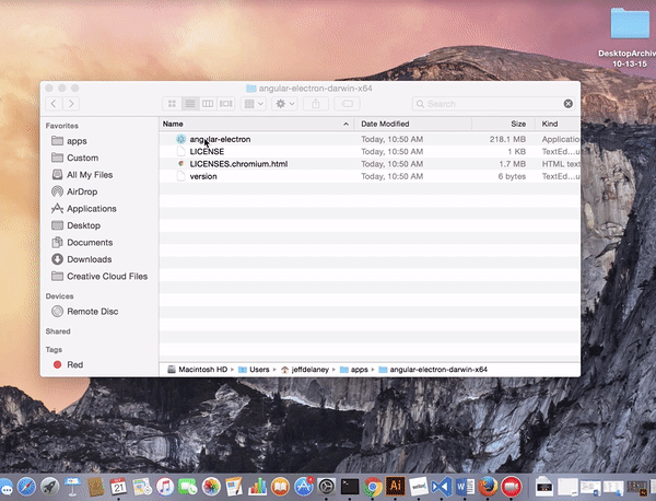 Angular Electron app running on MacOS